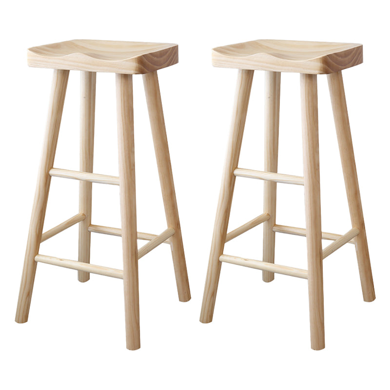 Coffee Shop Contemporary Barstool Indoor Wood 4 Legs Bar Stool with Pedal