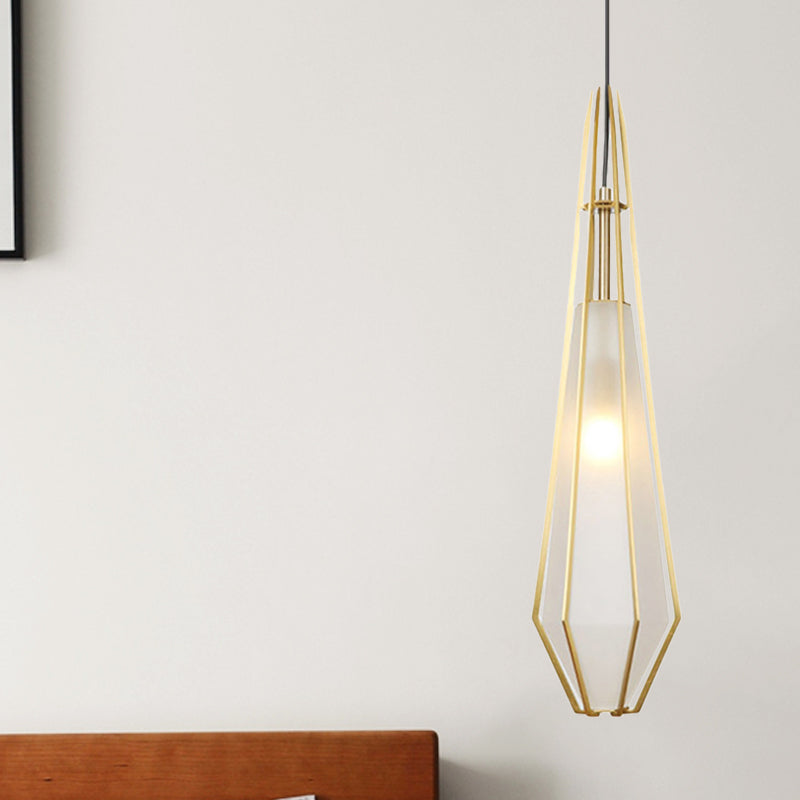 Diamond Office Room pendentif vert clair / verre blanc 5 "/6,5" / 10 "de large 1 lumière moderne plafond suspendu