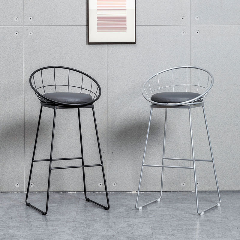 Industrial Style Barstool Indoor Sled Back Pedestal Bar Stool for Coffee Shop