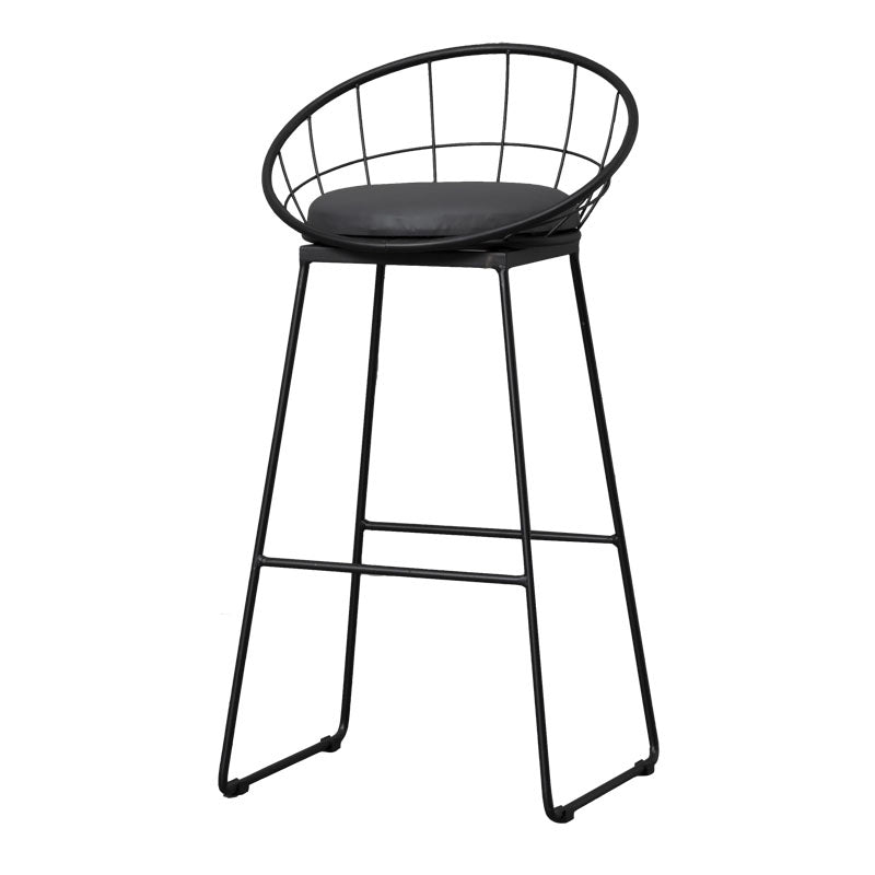 Industrial Style Barstool Indoor Sled Back Pedestal Bar Stool for Coffee Shop