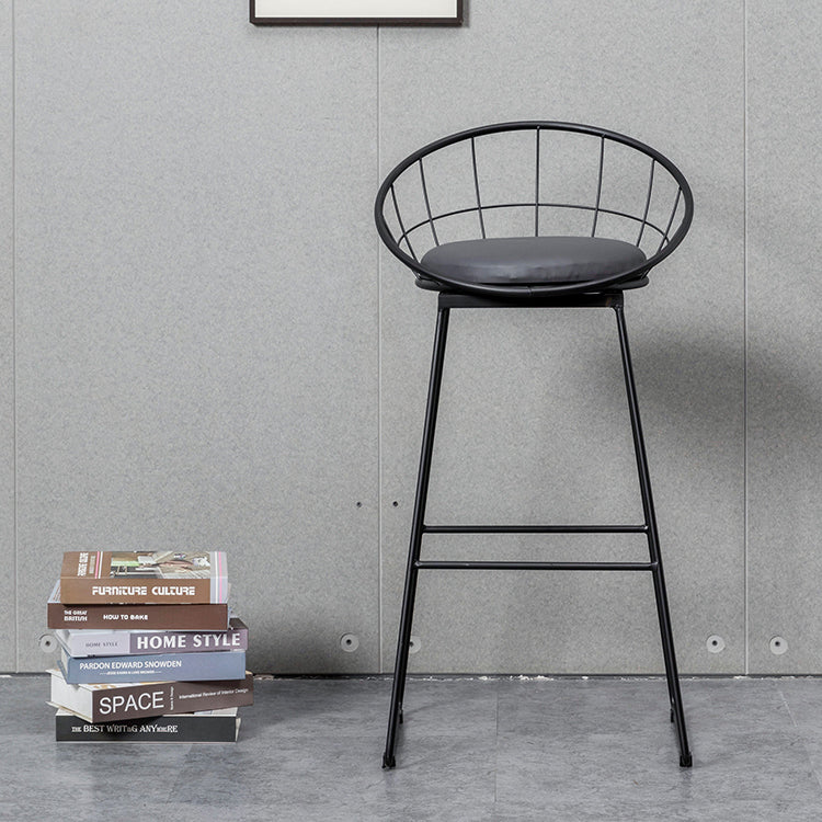 Industrial Style Barstool Indoor Sled Back Pedestal Bar Stool for Coffee Shop