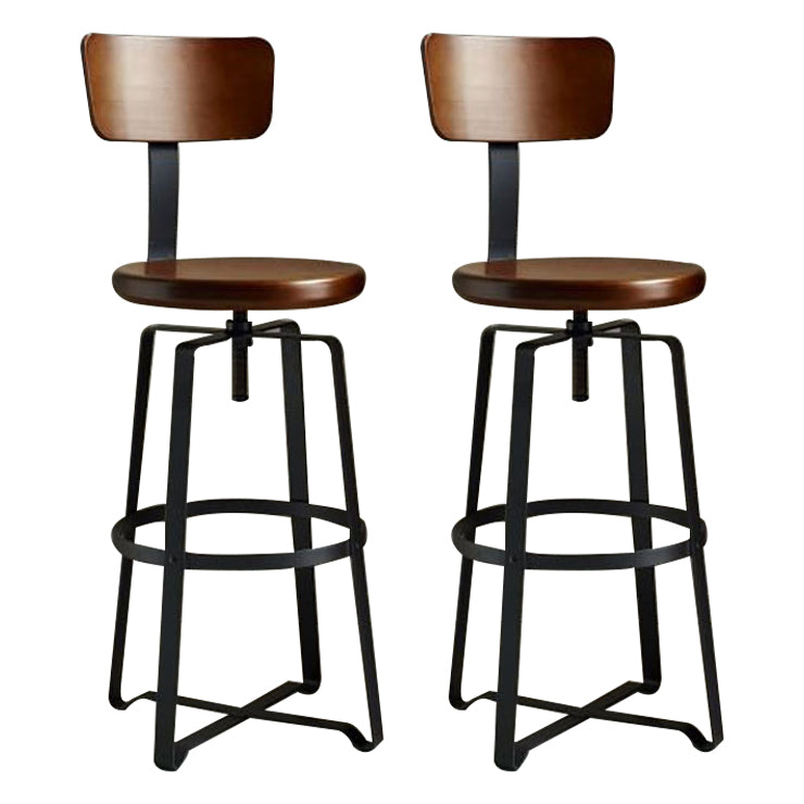Restaurant Industrial Wood Barstool Wood Iron Base Bar Stool with Pedal