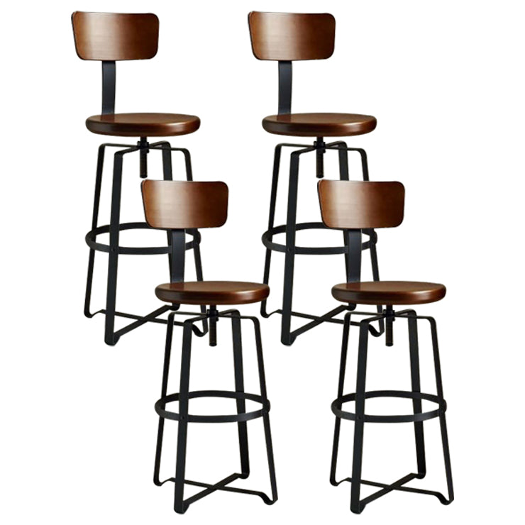 Restaurant Industrial Wood Barstool Wood Iron Base Bar Stool with Pedal