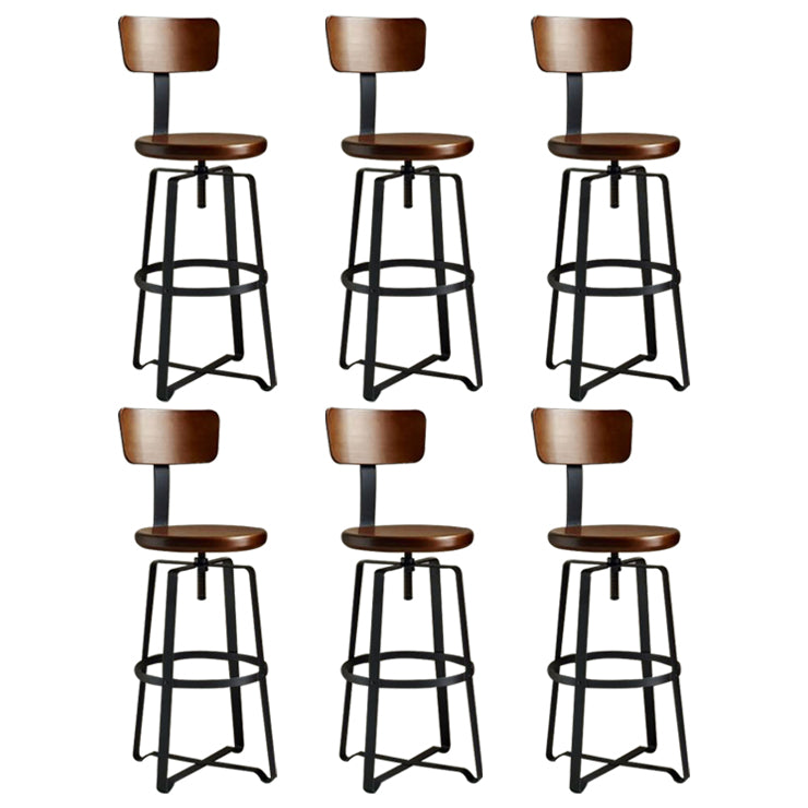 Restaurant Industrial Wood Barstool Wood Iron Base Bar Stool with Pedal