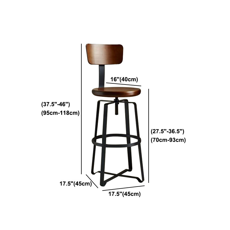 Restaurant Industrial Wood Barstool Wood Iron Base Bar Stool with Pedal