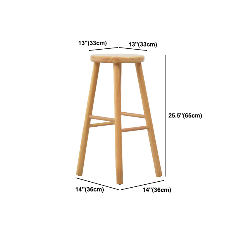 Living Room Simple Wood Barstool 4 Legs Bar Stool with Pedal