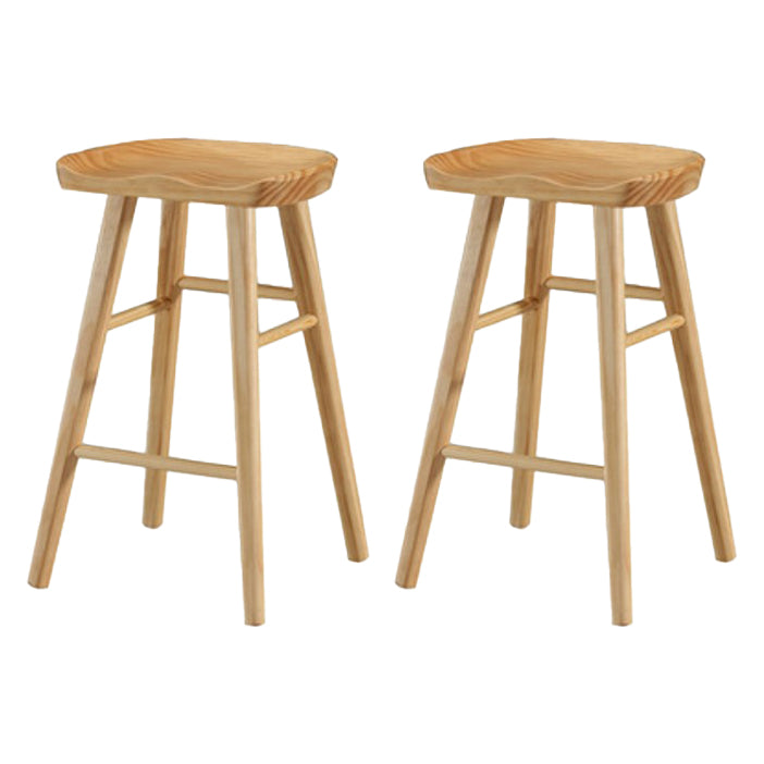 Restaurant Simple Wood Barstool Wood 4 Legs Bar Stool with Pedal
