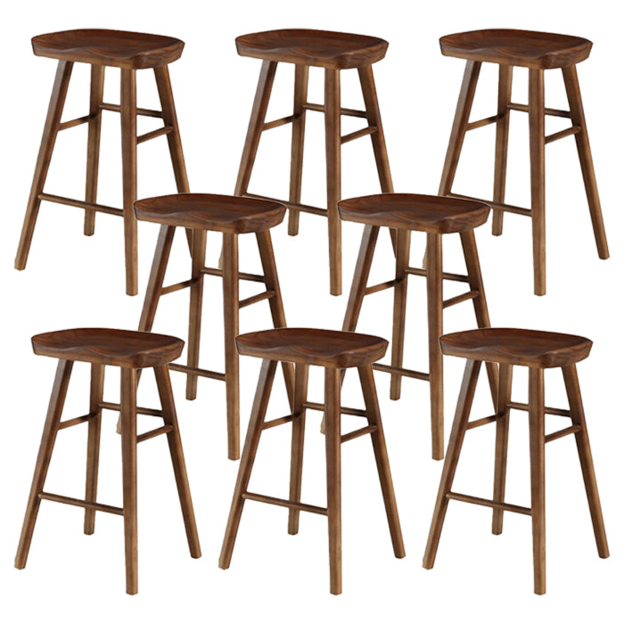 Restaurant Simple Wood Barstool Wood 4 Legs Bar Stool with Pedal