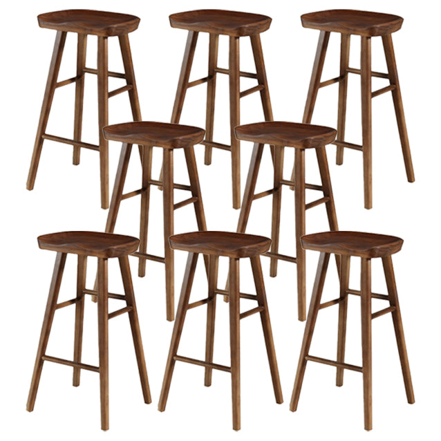 Restaurant Simple Wood Barstool Wood 4 Legs Bar Stool with Pedal