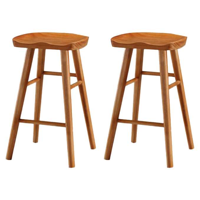 Restaurant Simple Wood Barstool Wood 4 Legs Bar Stool with Pedal