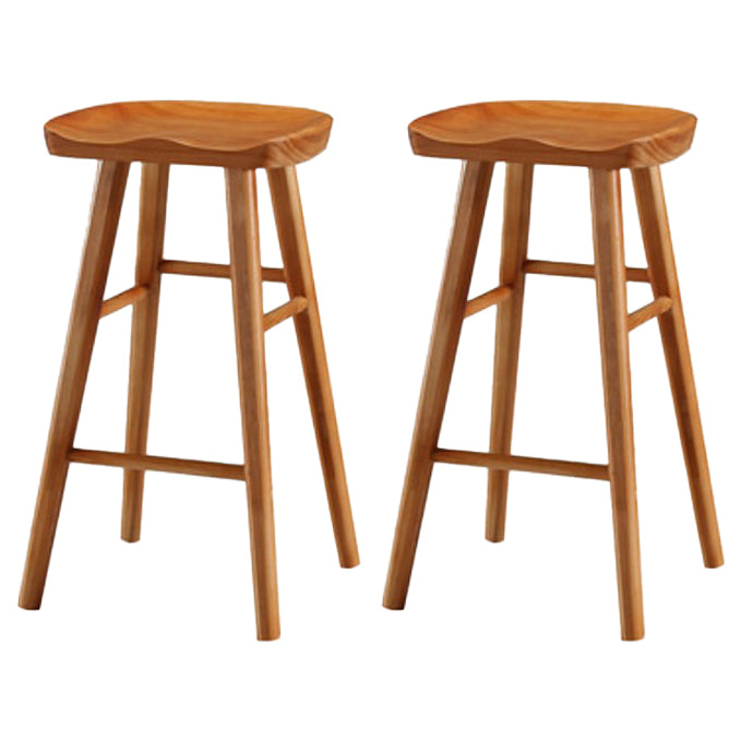Restaurant Simple Wood Barstool Wood 4 Legs Bar Stool with Pedal