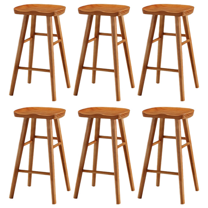 Restaurant Simple Wood Barstool Wood 4 Legs Bar Stool with Pedal