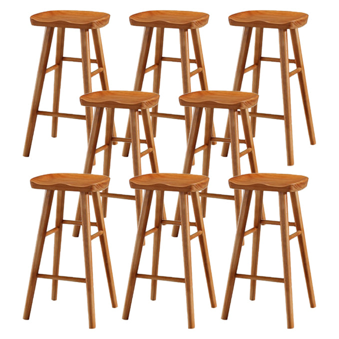 Restaurant Simple Wood Barstool Wood 4 Legs Bar Stool with Pedal