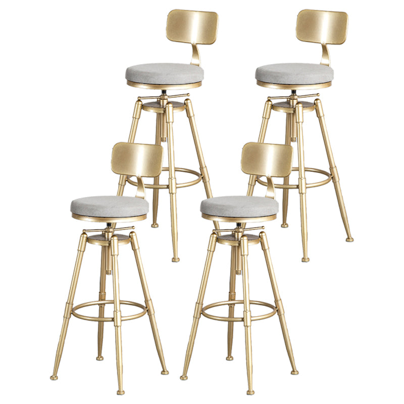 Living Room Glam Style Barstool Gold 4 Legs Bar Stool with Pedal