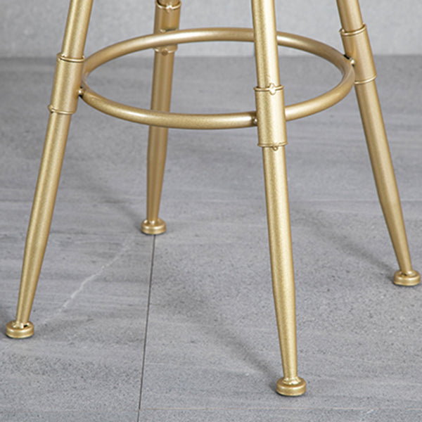 Living Room Glam Style Barstool Gold 4 Legs Bar Stool with Pedal