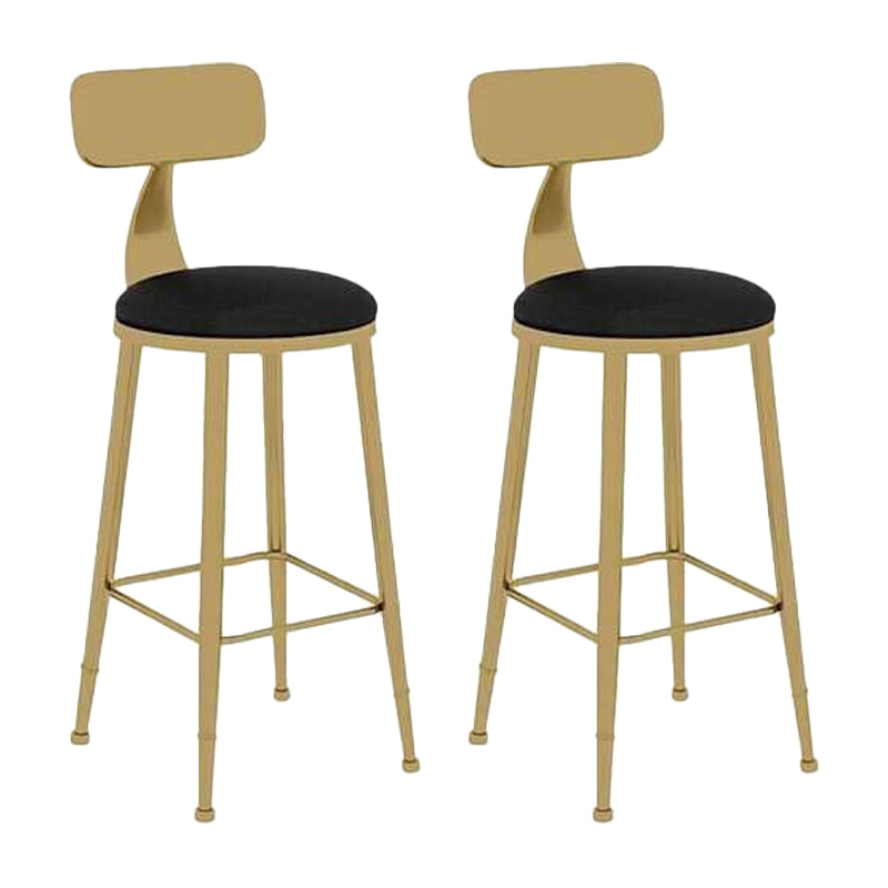 Nordic Style Leather Upholstered Barstool Gold Base Bar Stool for Living Room