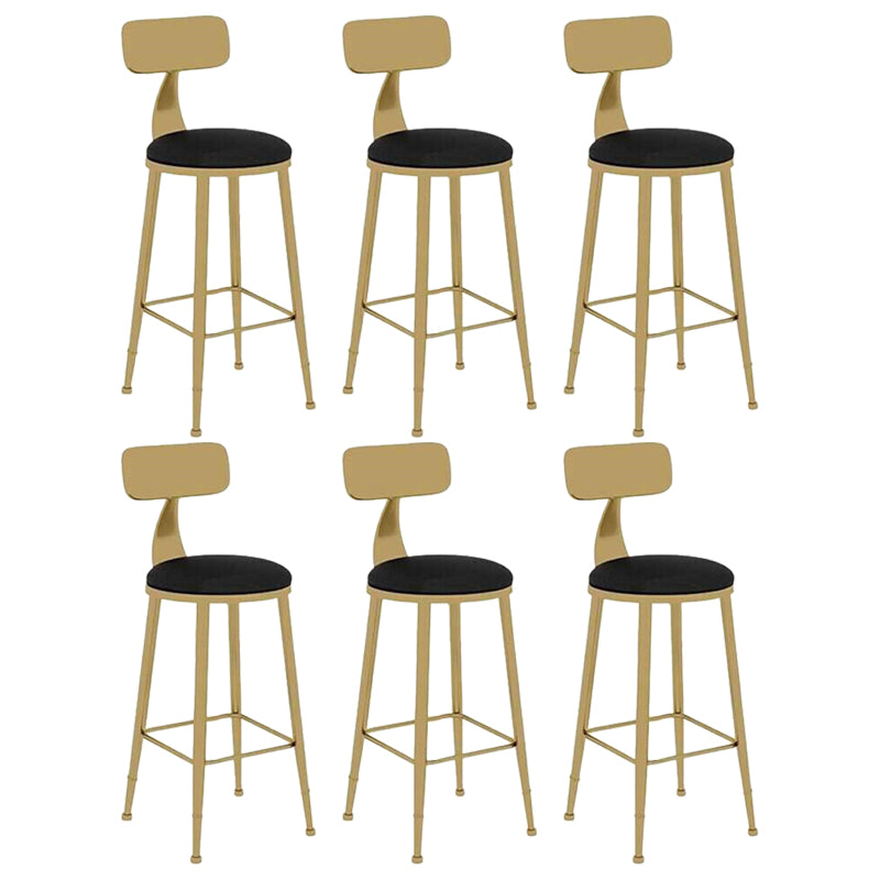 Nordic Style Leather Upholstered Barstool Gold Base Bar Stool for Living Room