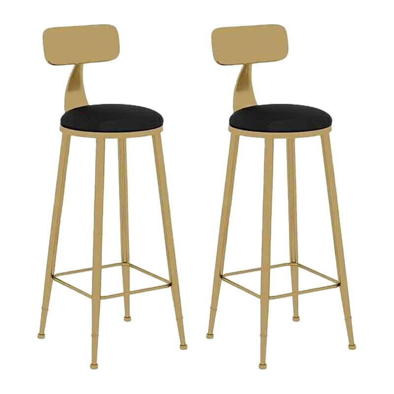 Nordic Style Leather Upholstered Barstool Gold Base Bar Stool for Living Room
