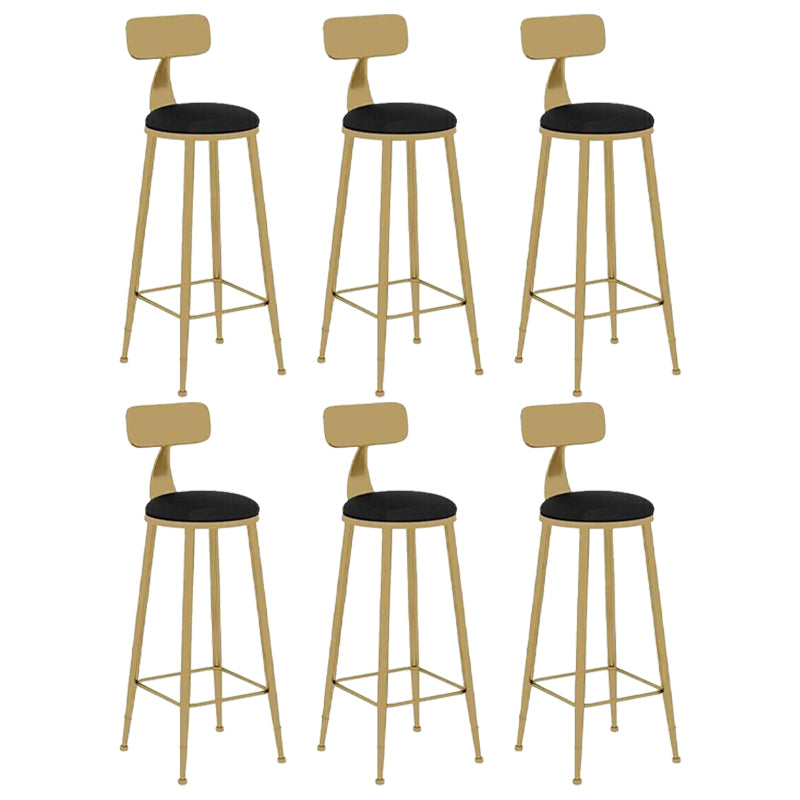Nordic Style Leather Upholstered Barstool Gold Base Bar Stool for Living Room