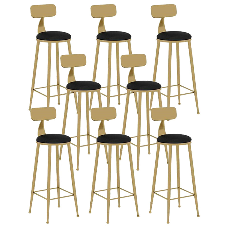 Nordic Style Leather Upholstered Barstool Gold Base Bar Stool for Living Room
