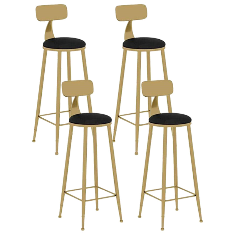 Nordic Style Leather Upholstered Barstool Gold Base Bar Stool for Living Room
