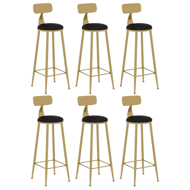 Nordic Style Leather Upholstered Barstool Gold Base Bar Stool for Living Room