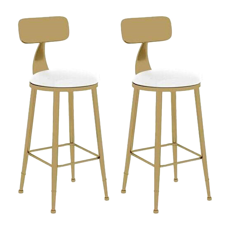 Nordic Style Leather Upholstered Barstool Gold Base Bar Stool for Living Room
