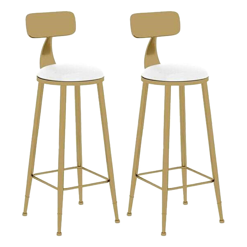 Nordic Style Leather Upholstered Barstool Gold Base Bar Stool for Living Room