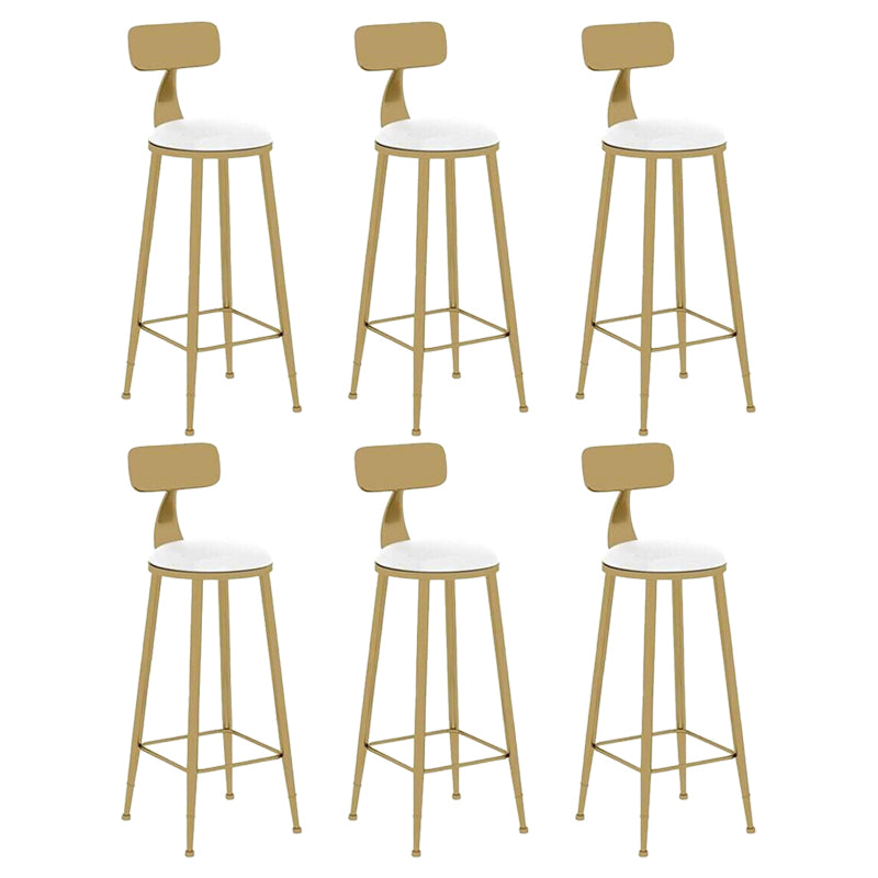 Nordic Style Leather Upholstered Barstool Gold Base Bar Stool for Living Room