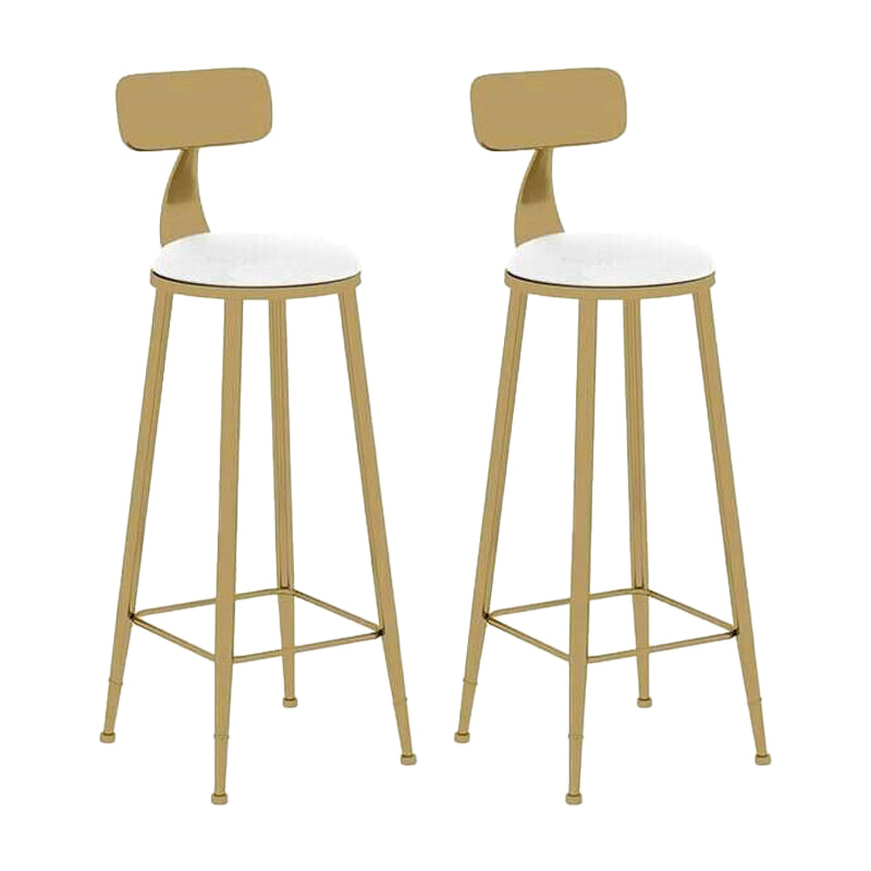 Nordic Style Leather Upholstered Barstool Gold Base Bar Stool for Living Room