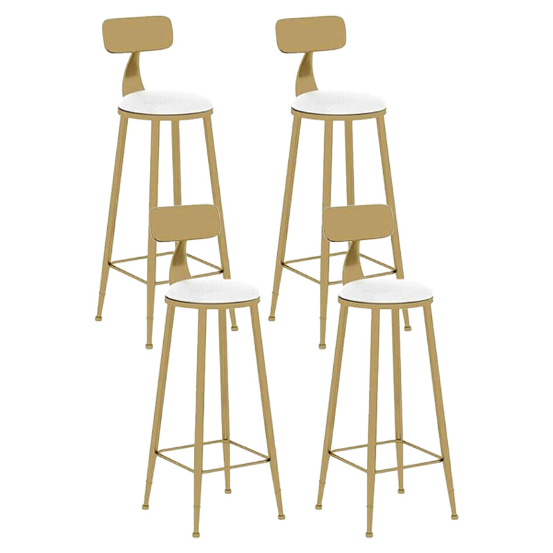 Nordic Style Leather Upholstered Barstool Gold Base Bar Stool for Living Room
