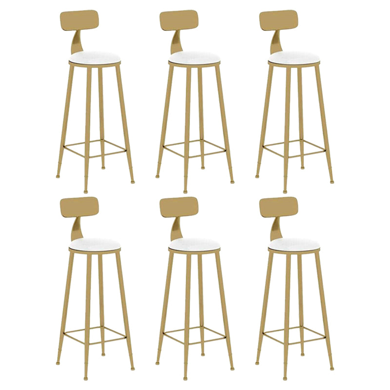 Nordic Style Leather Upholstered Barstool Gold Base Bar Stool for Living Room