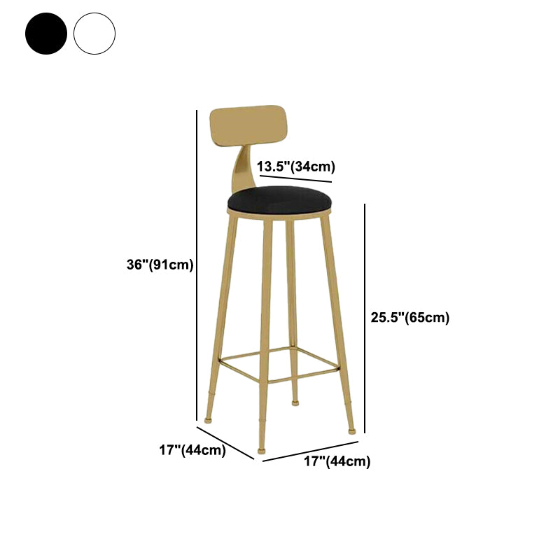 Nordic Style Leather Upholstered Barstool Gold Base Bar Stool for Living Room