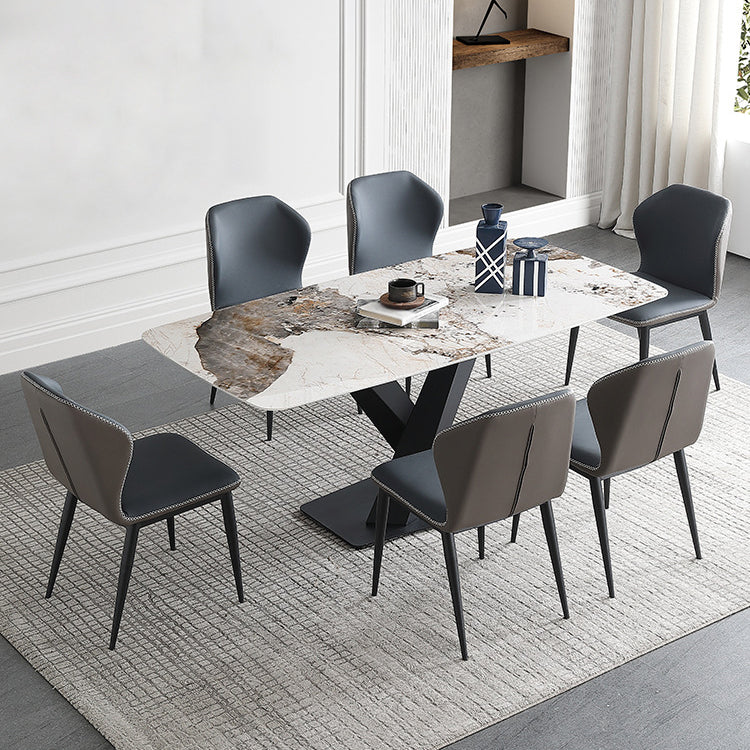 Designer Style Rectangular Dining Table Set 1/4/5/6/7 Pieces Sintered Stone Dining Set
