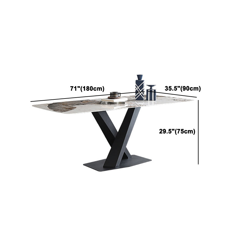 Designer Style Rectangular Dining Table Set 1/4/5/6/7 Pieces Sintered Stone Dining Set