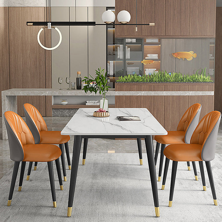 Modern Style Sintered Stone Top Dinette Set 1/2/5/7 Pieces Rectangular Dining Set