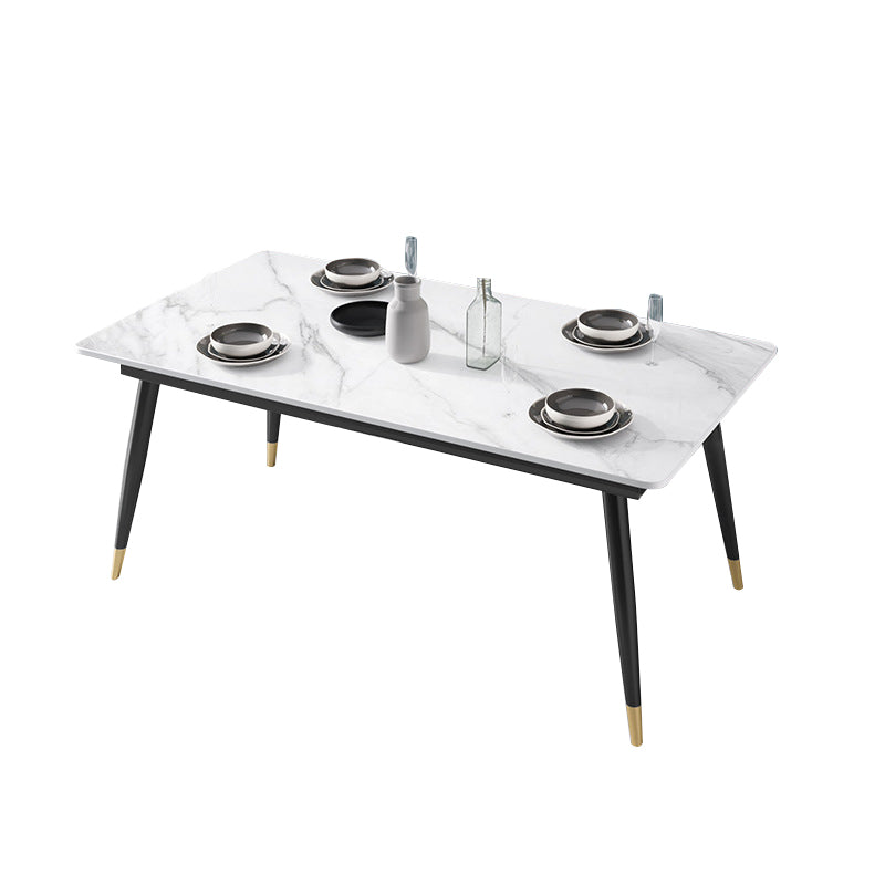Modern Style Sintered Stone Top Dinette Set 1/2/5/7 Pieces Rectangular Dining Set