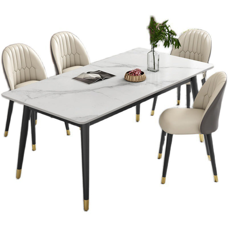 Modern Style Sintered Stone Top Dinette Set 1/2/5/7 Pieces Rectangular Dining Set