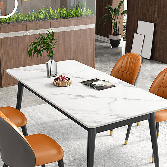 Modern Style Sintered Stone Top Dinette Set 1/2/5/7 Pieces Rectangular Dining Set