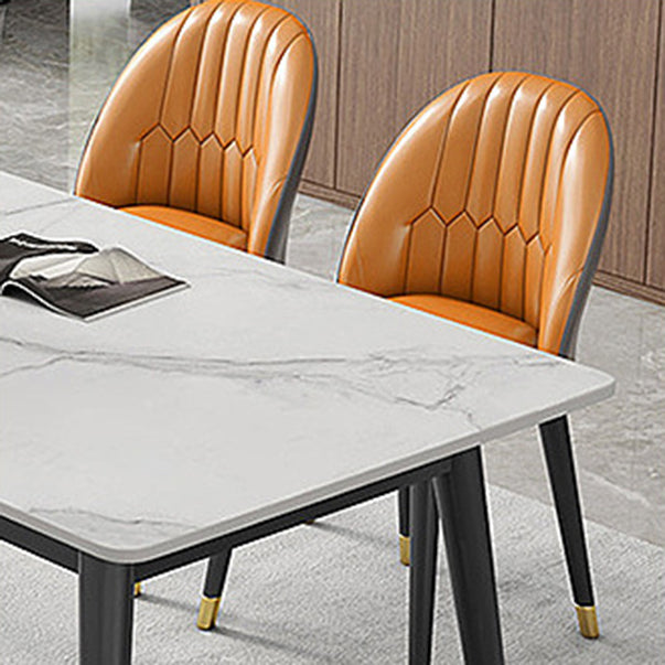 Modern Style Sintered Stone Top Dinette Set 1/2/5/7 Pieces Rectangular Dining Set