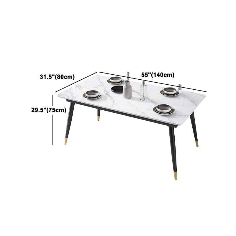 Modern Style Sintered Stone Top Dinette Set 1/2/5/7 Pieces Rectangular Dining Set
