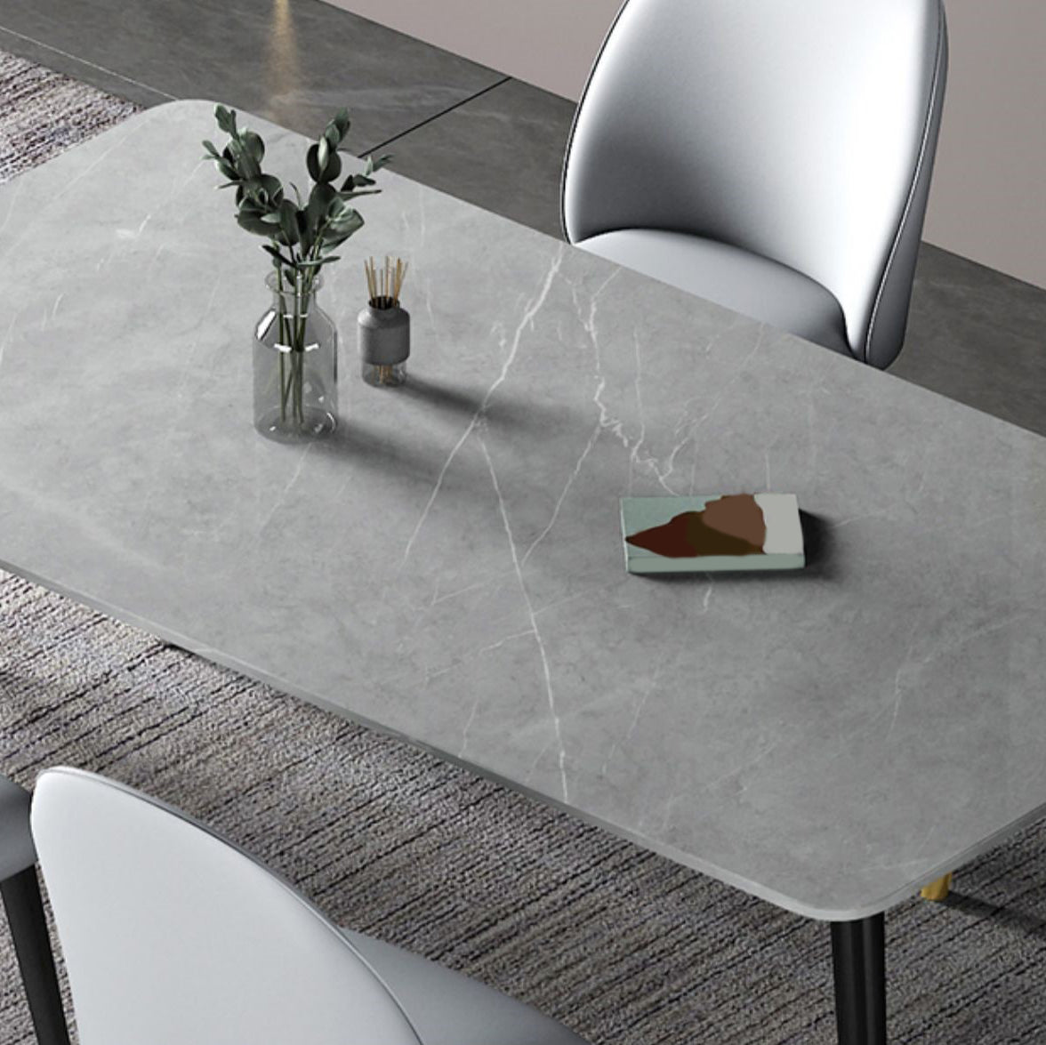 Modern Rectangle Dining Table Set 1/2/3/5/7 Pieces Dinette Set with Sintered Stone Top