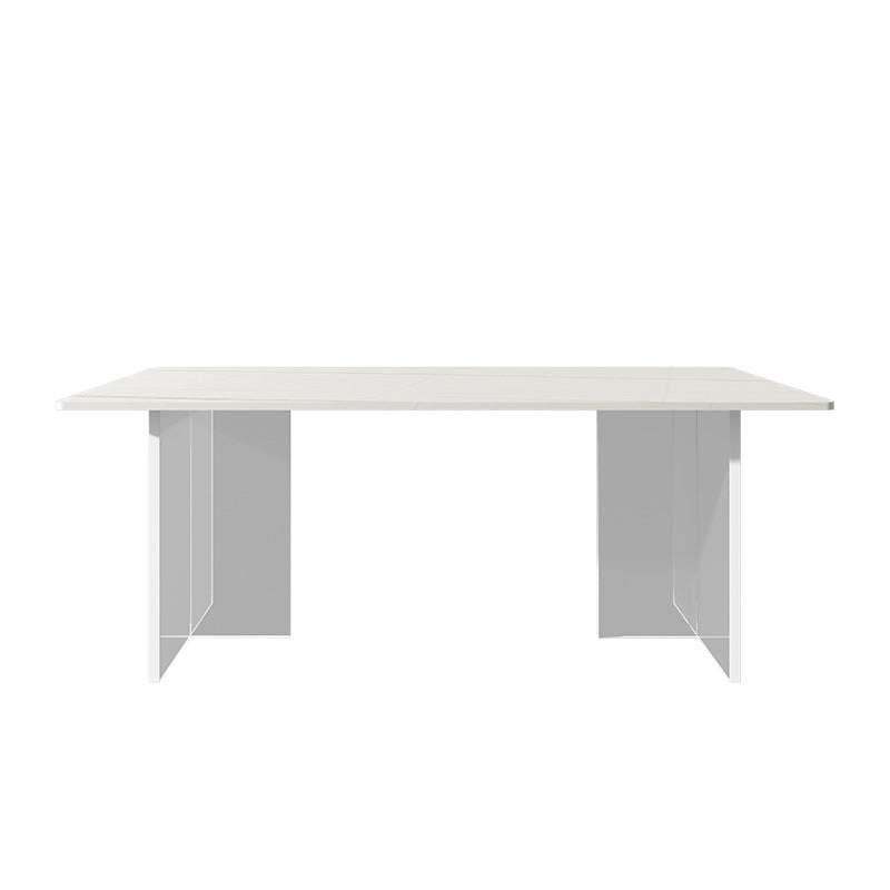 Rectangle Dinning Table with White Stone Modern Dining Table