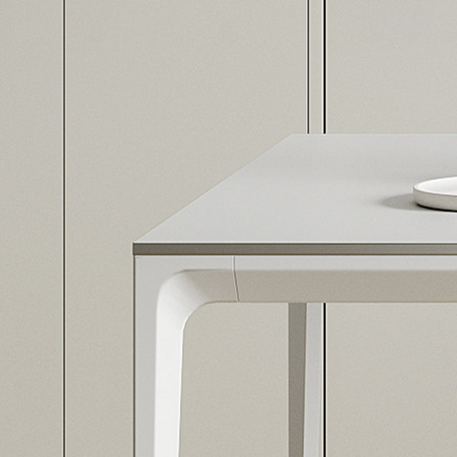 Modern Style Dining Table Sintered Stone Rectangle 4 Legs Table