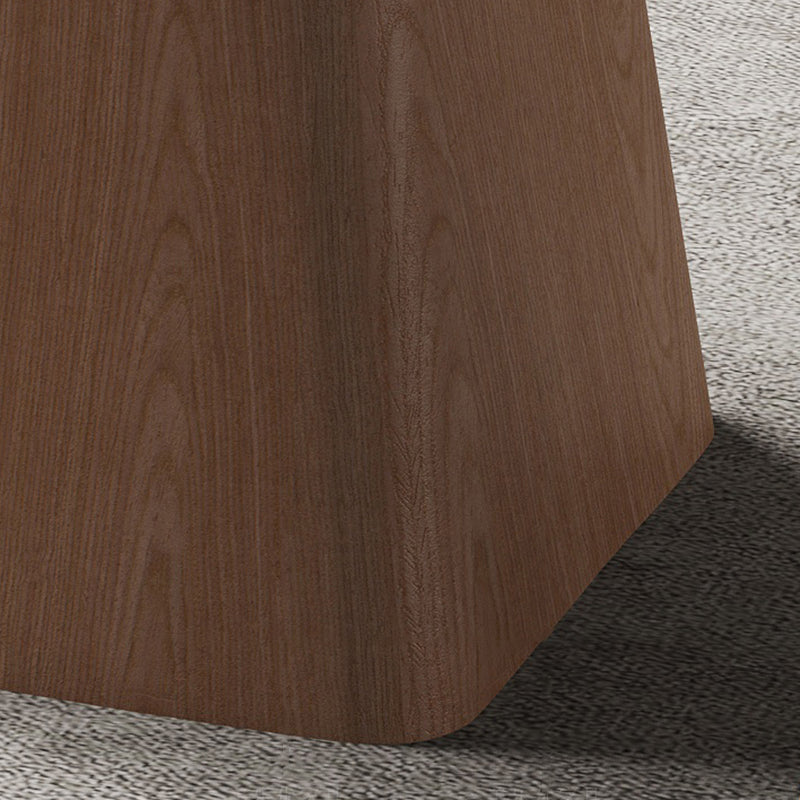 Modern Stone White Dining Table Round Furniture with Solid Wood Pedestal Base