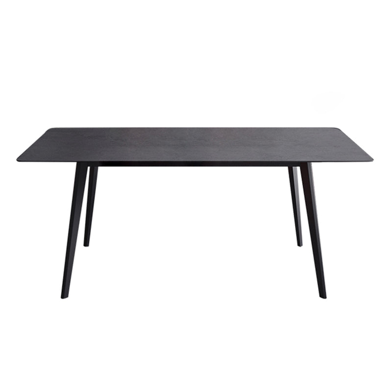 Sintered Stone Black Dining Table Industrial 4 Legs Table for Dining Room