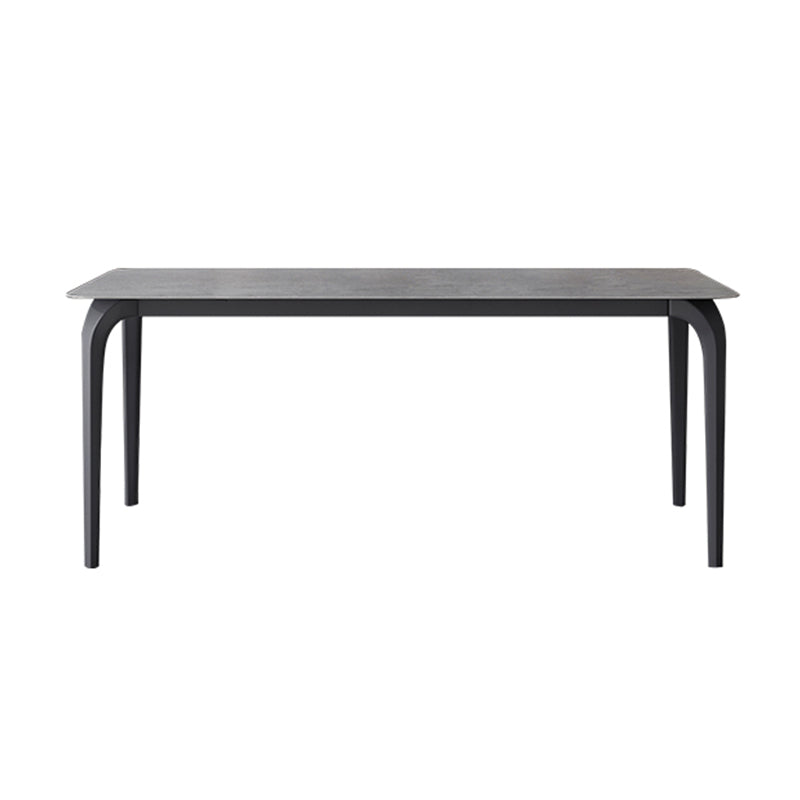 Sintered Stone Black Dining Table Industrial 4 Legs Table for Dining Room