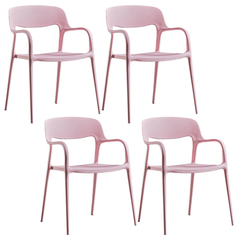 Plastic Contemporary Arm Chair Open Back Kitchen Dining Room Chair