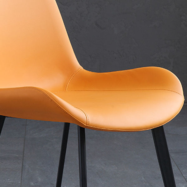 Armless Dining Chairs Industrial Faux Leather Kitchen Chairs for Dining Room