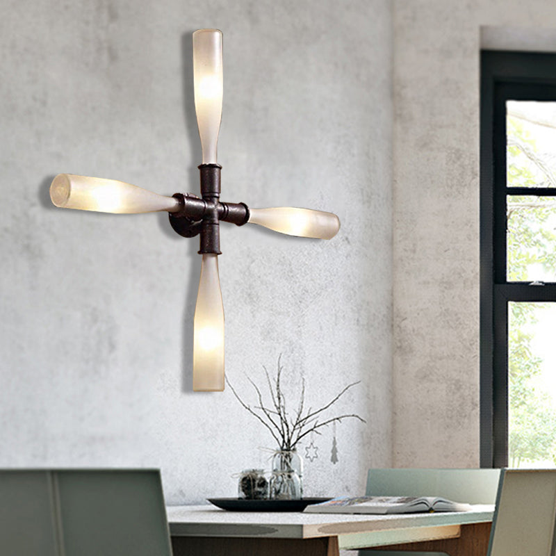Industrieweinflasche Lampe 4/5-Bulb Frosted Glass Wall Montage Light in Rost für Esszimmer